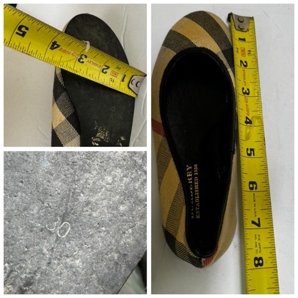 Burberry Adelle Nova Check Ballet Flats Shoes Leather Girls Cotton Logo Plaid 12 - Picture 15 of 16